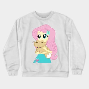 Fluttershy with a cat Crewneck Sweatshirt